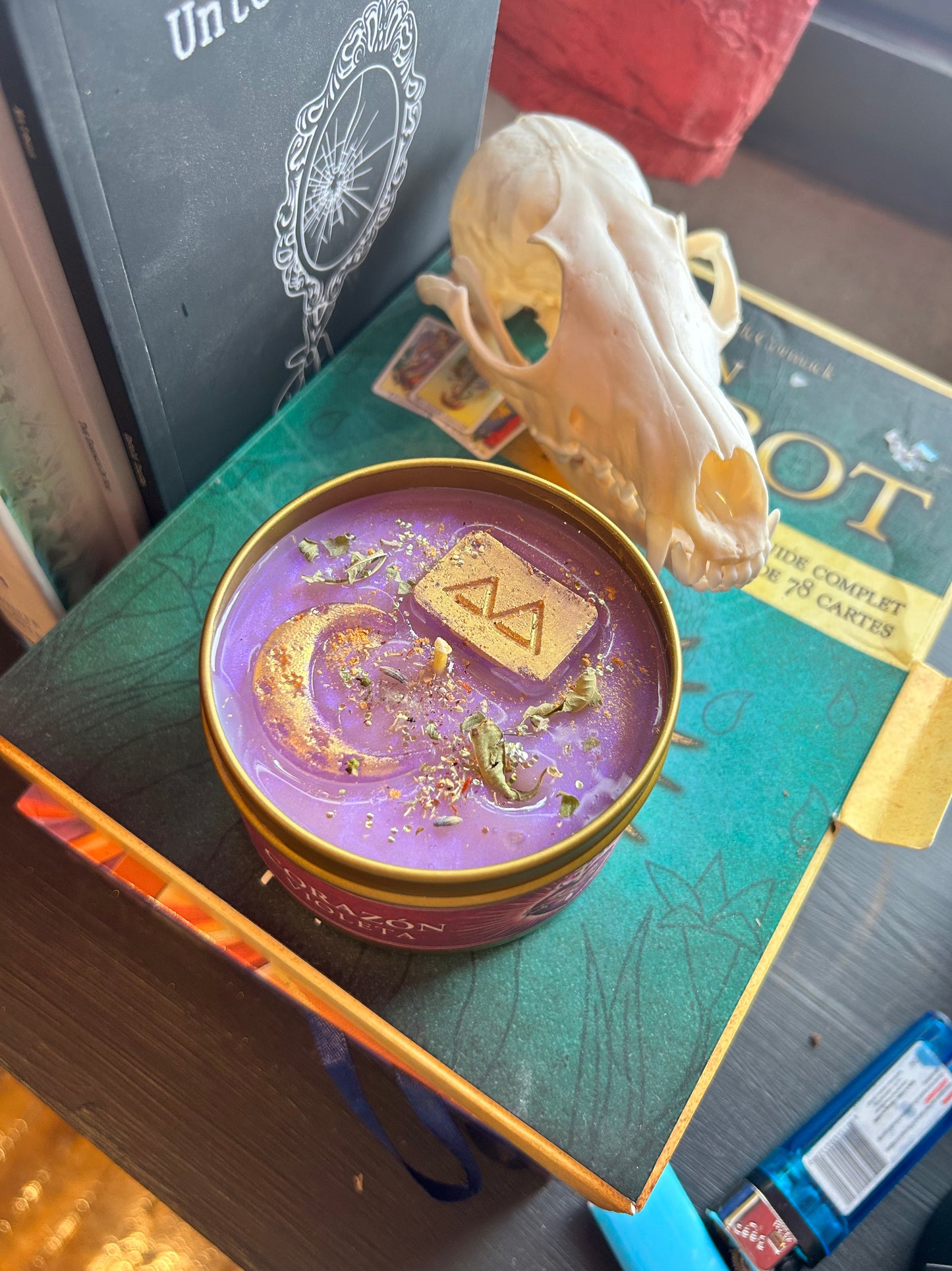 Corazón violeta candle