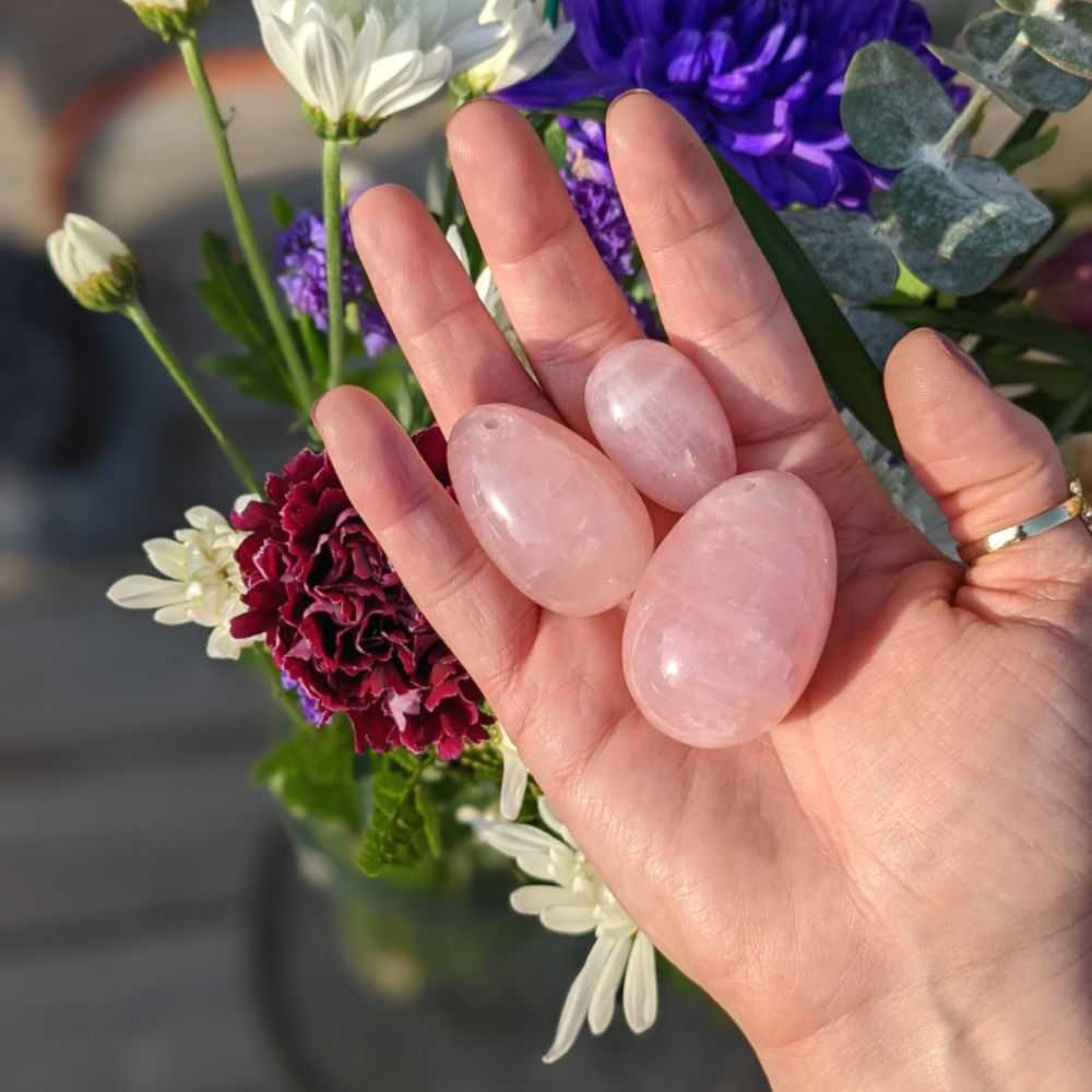 Rose quartz yoni eggs