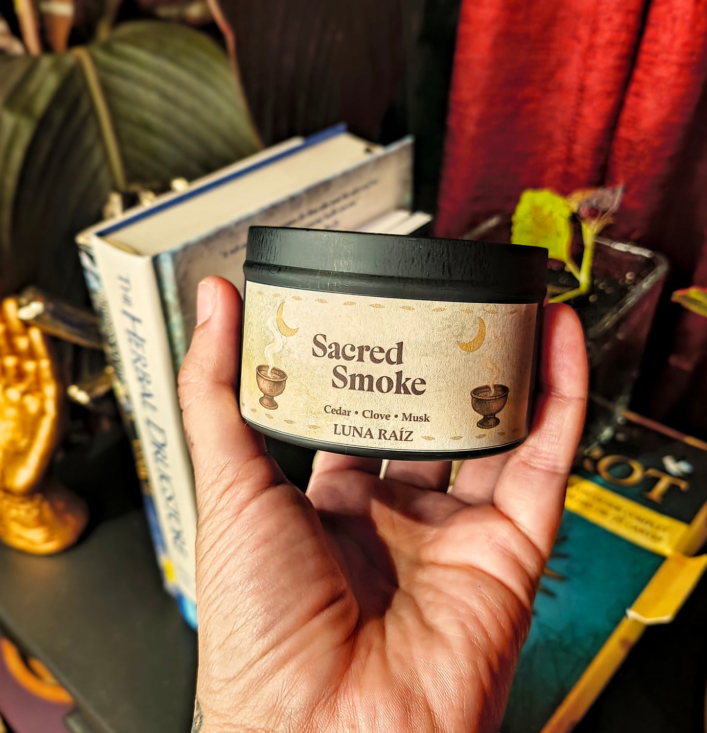 π sacred smoke candle (cedar, clove, musk)
