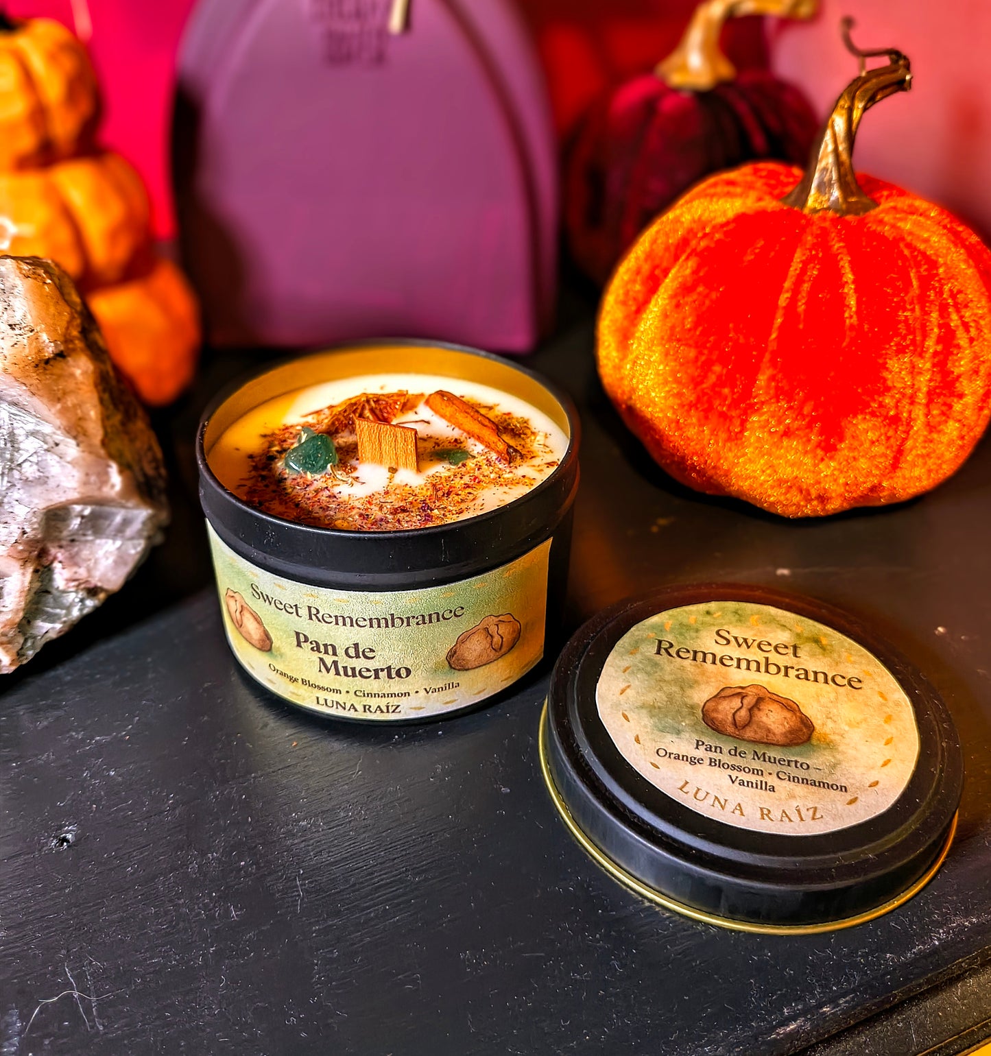🍁 sweet remembrance candle (pan de muerto)