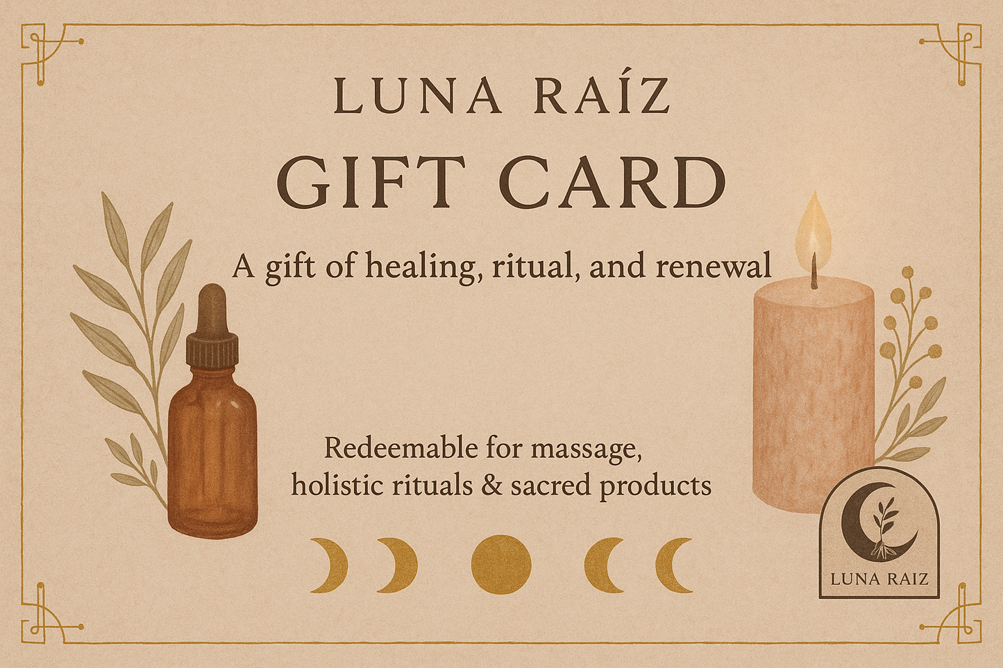 luna raíz gift card