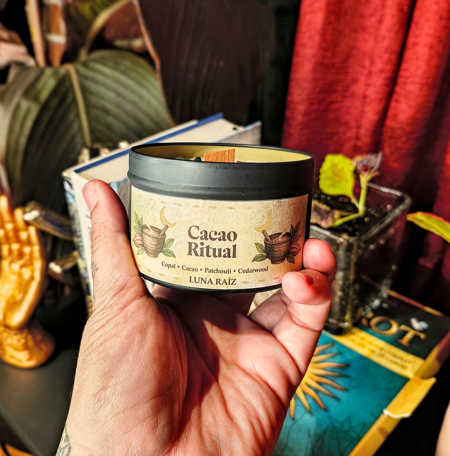 🍁 cacao ritual candle (cacao and copal)