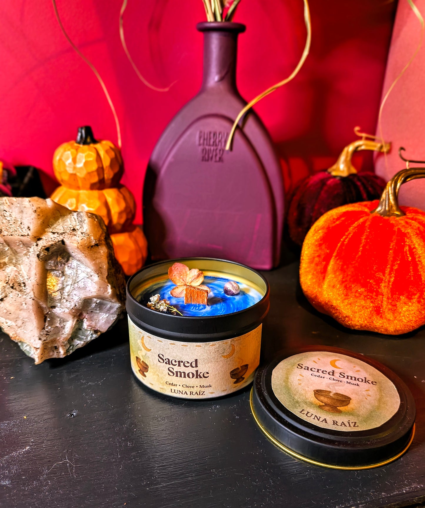 π sacred smoke candle (cedar, clove, musk)