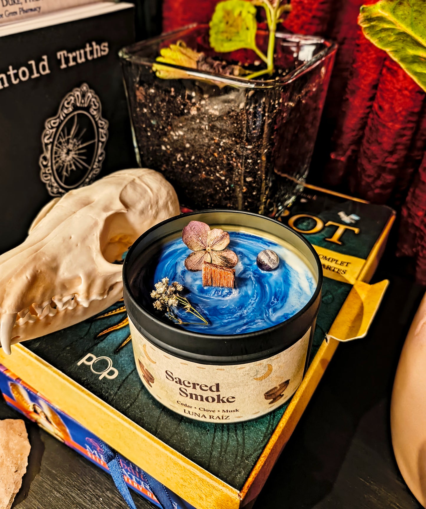 π sacred smoke candle (cedar, clove, musk)
