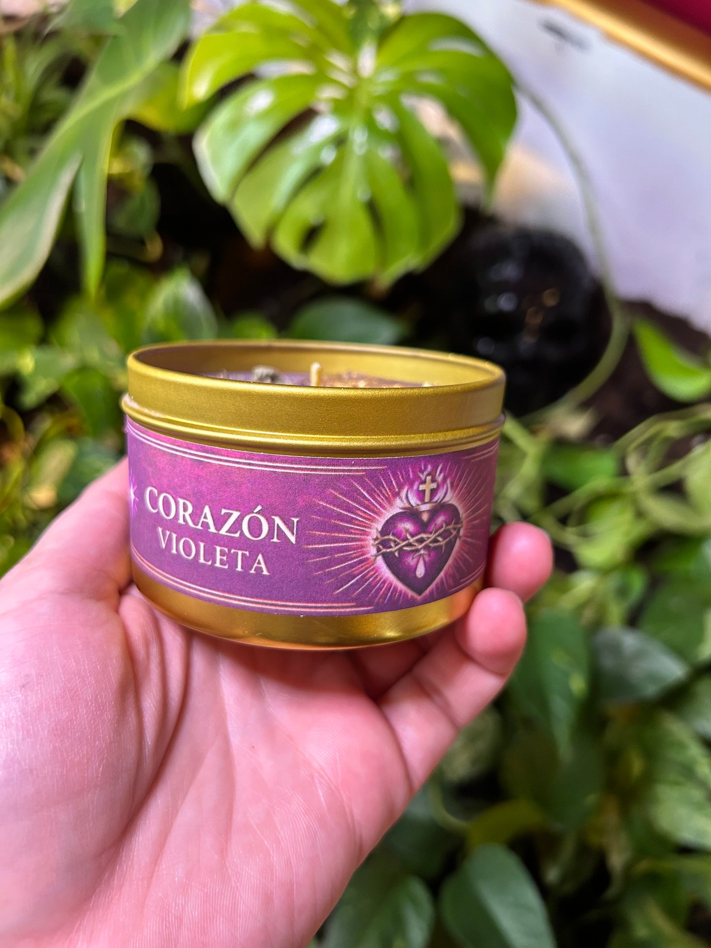 Corazón violeta candle
