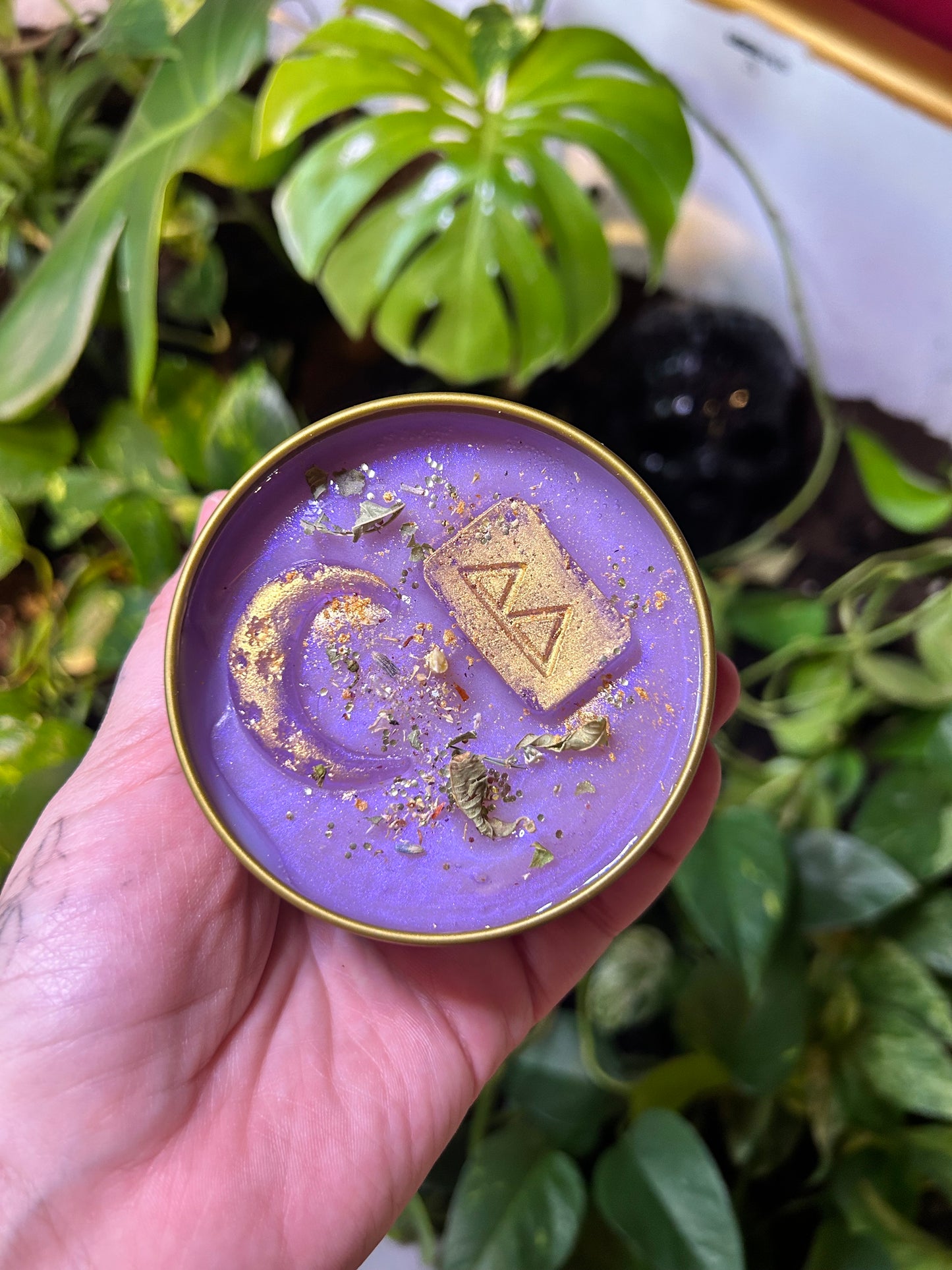 Corazón violeta candle