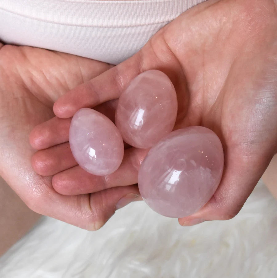 Rose quartz yoni eggs