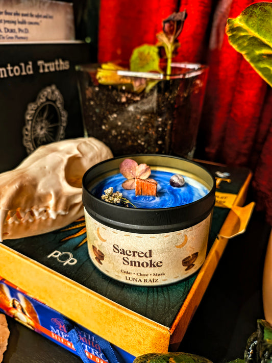 🍁 sacred smoke candle (cedar, clove, musk)